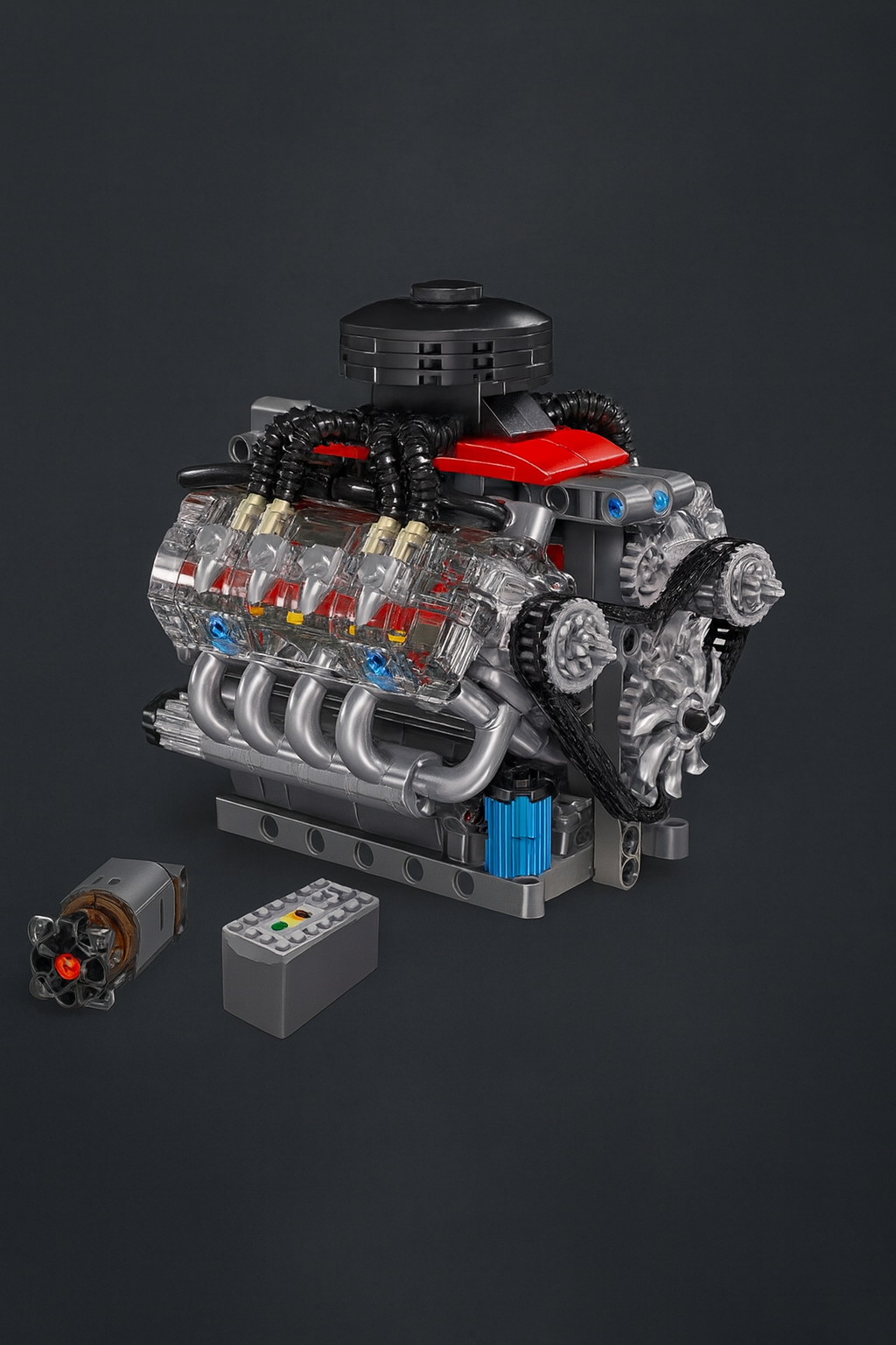 Silnik v8 - Zestaw 487 Klocków