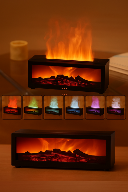 Kominek LED z Efektem Dymu i Płomieni